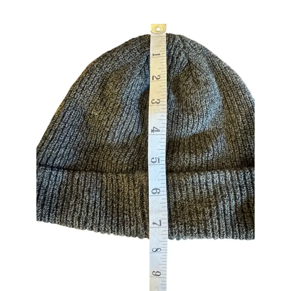 Wild Lama Organic Cotton Black Gray Ribbed Fisherman Beanie Hat One Size Unisex